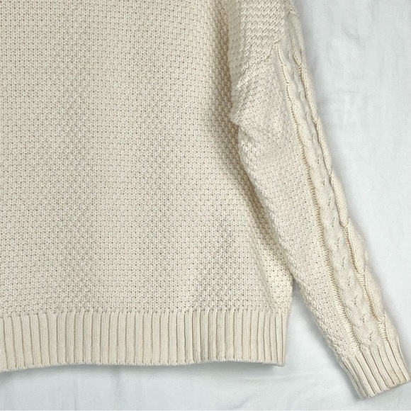 Madewell Cable Turtleneck Sweater Sz L Cream - Picture 10 of 15